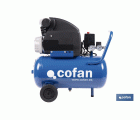 Compresor de aire de pistón coaxial | Motor de 2 HP | Compresor monofásico 230 V | Presión máxima: 8 bares | Depósito de 24 litros | Medidas: 61 x 31 x 58 cm
