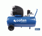 Compresor de aire de pistón coaxial | Motor de 2 HP | Compresor monofásico 230 V | Presión máxima: 8 bares | Depósito de 50 litros | Medidas: 77 x 43 x 66 cm