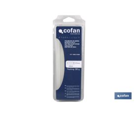Blíster de cola termofusible en barras de Ø 12 y 200 mm de longitud | Color transparente en envases de 280 gramos