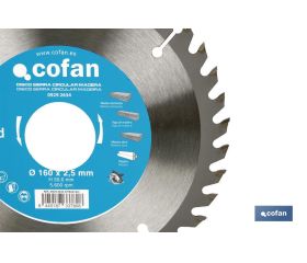 DISCO DE SIERRA CIRCULAR PARA MADERA Ø160 X 2,5 X 30 MM, 40 DIENTES