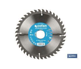 DISCO DE SIERRA CIRCULAR PARA MADERA Ø180 X 2,5 X 30 MM, 40 DIENTES