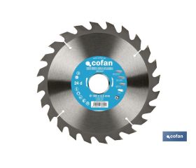 DISCO DE SIERRA CIRCULAR PARA MADERA Ø190 X 2,5 X 30 MM, 24 DIENTES