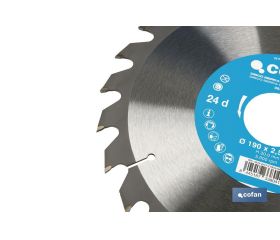 DISCO DE SIERRA CIRCULAR PARA MADERA Ø190 X 2,5 X 30 MM, 24 DIENTES