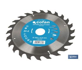 DISCO DE SIERRA CIRCULAR PARA MADERA Ø235 X 2,8 X 30 MM, 24 DIENTES