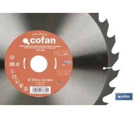 DISCO DE SIERRA CIRCULAR DE MESA PARA MADERA Ø315 X 3,2 X 30 MM, 28 DIENTES
