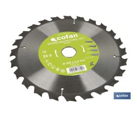 DISCO DE SIERRA INGLETADORA PARA MADERA/METAL Ø250 X 2,2 X 30 MM, 24 DIENTES