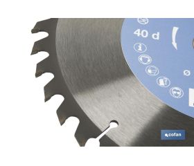 DISCO DE SIERRA INGLETADORA PARA MADERA Ø250 X 3,2 X 30 MM, 40 DIENTES