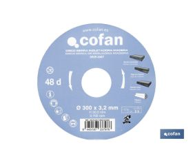 DISCO DE SIERRA INGLETADORA PARA MADERA Ø300 X 3,2 X 30 MM, 48 DIENTES