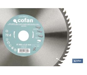 DISCO DE SIERRA INGLETADORA PARA MADERA CON INSERTOS DE METAL DURO Ø300 X 3,2 X 30 MM, 72 DIENTES