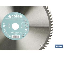 DISCO DE SIERRA INGLETADORA PARA MADERA CON INSERTOS DE METAL DURO Ø350 X 3,5 X 30 MM, 80 DIENTES