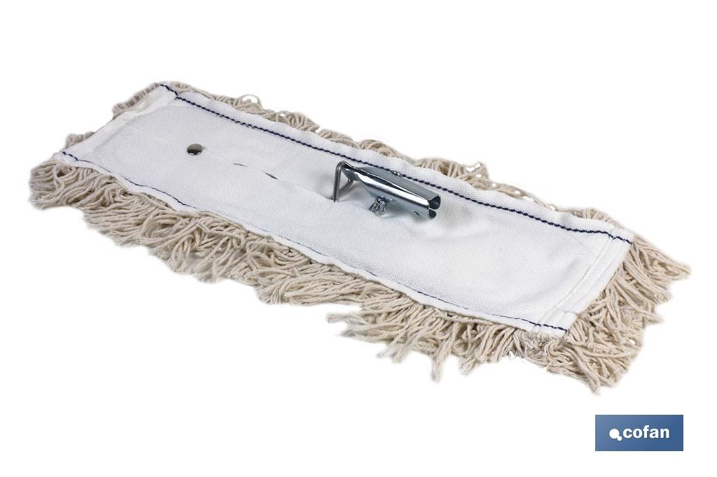 Mopas Industriales planas de algodón | Con bastidor y acoples metalicos