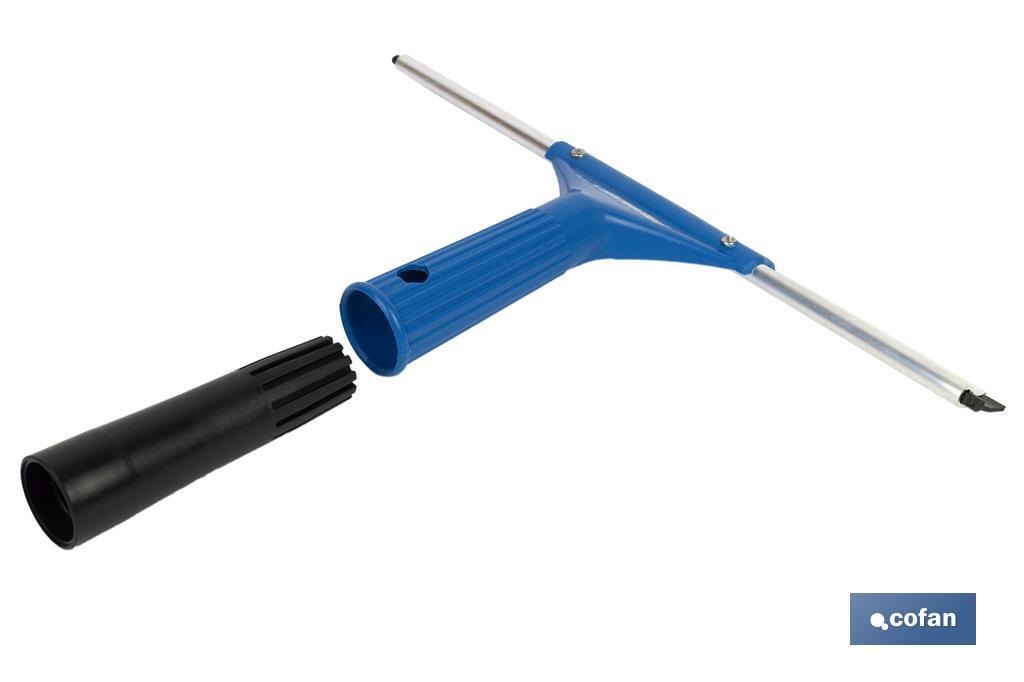 LIMPIACRISTALES  METAL Y ABS  27 CM CON ADAPTADOR