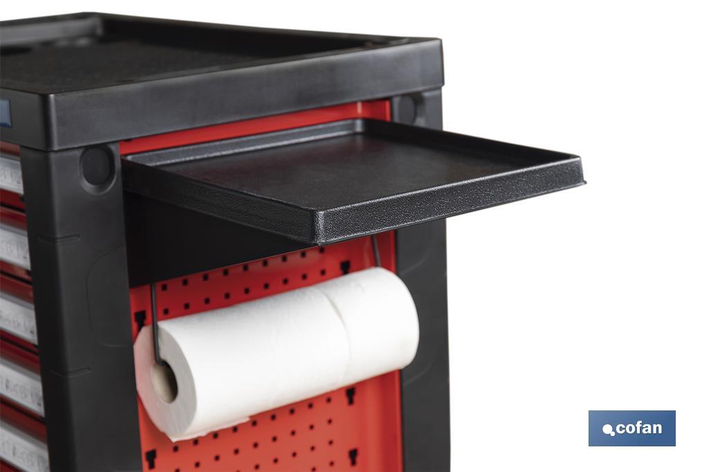 BANDEJA Y PORTAROLLOS PARA CARRO DE HERRAMIENTAS