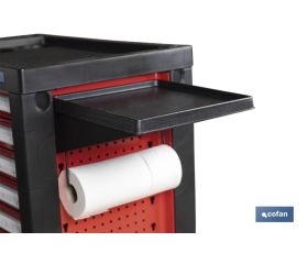 BANDEJA Y PORTAROLLOS PARA CARRO DE HERRAMIENTAS