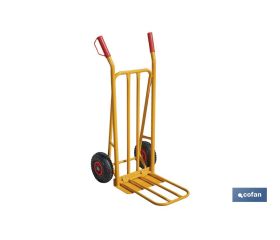 Carretilla de almacén plegable con pala ancha | Capacidad de carga: 300 kg | Peso: 12 kg | Medidas: 1160 x 510 x 780 mm