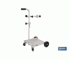 Carretilla portabidones | Ruedas de poliuretano con rodamientos y nylon | Mango acolchado | Ideal para talleres e industria | Adecuada para bidones de 60 litros