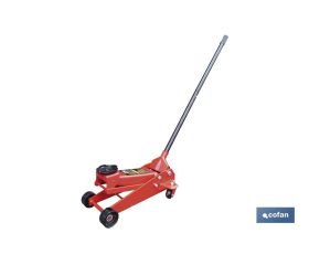 Elevador hidráulico con cuatro ruedas | Capacidad de 3 Toneladas | Gato hidráulico con válvula de seguridad