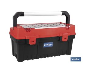 Caja de herramientas con organizadores, refuerzos y cierres en ABS | Medidas: 59,5 x 28,8 x 30,8 cm