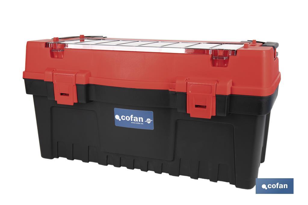 CAJA DE HERRAMIENTAS CON ORGANIZADOR Y REFUERZOS ABS 595 X 288 X 308 MM