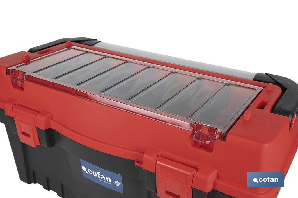 CAJA DE HERRAMIENTAS CON ORGANIZADOR Y REFUERZOS ABS 595 X 288 X 308 MM