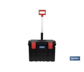 CAJA DE HERRAMIENTAS HEAVY DUTY CON ASA TELESCÓPICA Y RUEDAS 530 x 355 x 390 MM