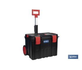 CAJA DE HERRAMIENTAS HEAVY DUTY CON ASA TELESCÓPICA Y RUEDAS 530 x 355 x 390 MM