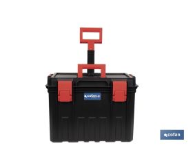 CAJA DE HERRAMIENTAS HEAVY DUTY CON ASA TELESCÓPICA Y RUEDAS 530 x 355 x 390 MM