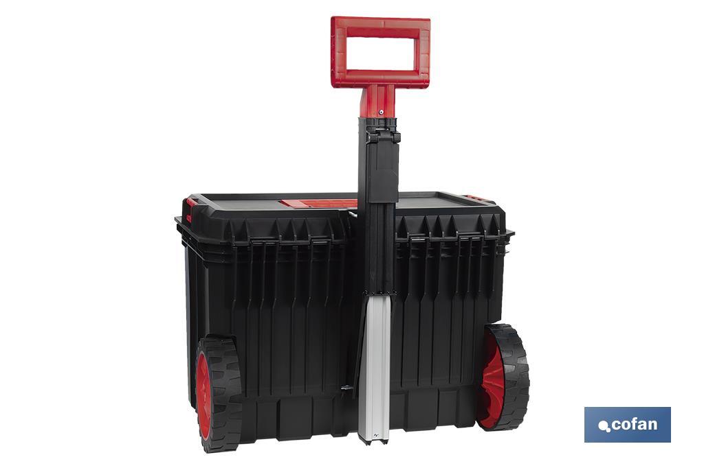 CAJA DE HERRAMIENTAS HEAVY DUTY CON ASA TELESCÓPICA Y RUEDAS 530 x 355 x 390 MM