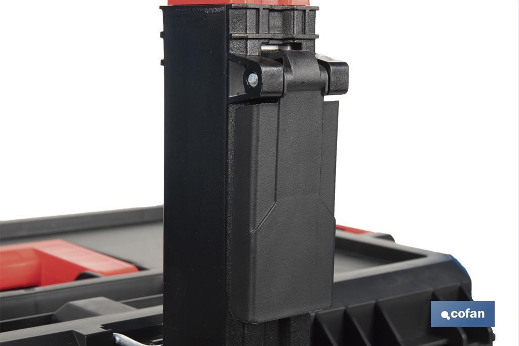 CAJA DE HERRAMIENTAS HEAVY DUTY CON ASA TELESCÓPICA Y RUEDAS 530 x 355 x 390 MM