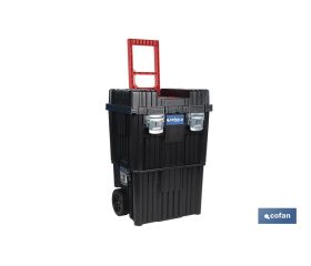 Carro de herramientas Compact con 2 Bloques | Con Doble Asa y Ruedas | Medidas: 45 x 36 x 64 cm