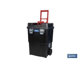 CAJA DE HERRAMIENTAS COMPACT CON DOBLE ASA Y RUEDAS 450 X 360 X 640 MM