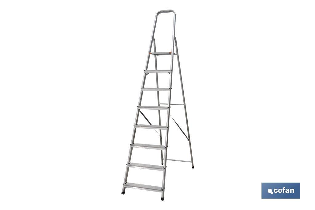 ESCALERA ALUMINIO 8 PELDAÑOS Y 1,85 M ALTURA ÚTIL