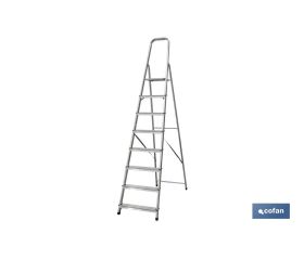ESCALERA ALUMINIO 8 PELDAÑOS Y 1,85 M ALTURA ÚTIL