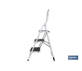ESCALERA DOMÉSTICA ACERO 3 PELDAÑOS ALTURA 70 CM