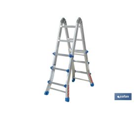 ESCALERA PLUS ALUMINIO MULTIPOSICIÓN 4 x 3 PELDAÑOS Y 2,83 M