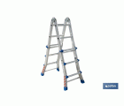 ESCALERA PLUS ALUMINIO MULTIPOSICIÓN 4 x 3 PELDAÑOS Y 2,83 M