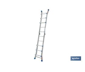 ESCALERA PLUS ALUMINIO MULTIPOSICIÓN 4 x 3 PELDAÑOS Y 2,83 M
