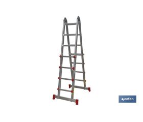 ESCALERA ALUMINIO MULTIPOSICIÓN 4 x 5 PELDAÑOS Y 4,83 M