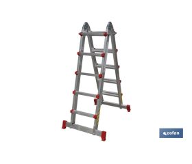 ESCALERA ALUMINIO MULTIPOSICIÓN 4 x 5 PELDAÑOS Y 4,83 M