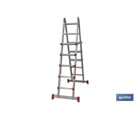 ESCALERA ALUMINIO MULTIPOSICIÓN 4 x 5 PELDAÑOS Y 4,83 M