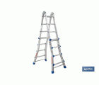 ESCALERA PLUS ALUMINIO MULTIPOSICIÓN 4 x 4 PELDAÑOS Y 3,83 M