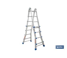 ESCALERA PLUS ALUMINIO MULTIPOSICIÓN 4 x 5 PELDAÑOS Y 4,83 M