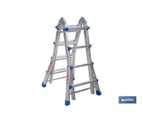 ESCALERA PLUS ALUMINIO MULTIPOSICIÓN 4 x 5 PELDAÑOS Y 4,83 M