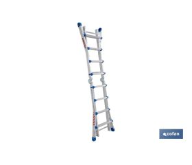 ESCALERA PLUS ALUMINIO MULTIPOSICIÓN 4 x 5 PELDAÑOS Y 4,83 M