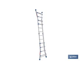 ESCALERA PLUS ALUMINIO MULTIPOSICIÓN 4 x 4 PELDAÑOS Y 3,83 M