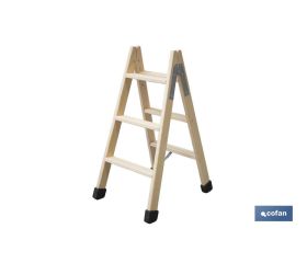 Escaleras de Madera Dobles de Alta Resistencia | Diferentes tamaños y alturas | Seguridad garantizada