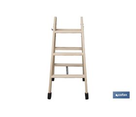 ESCALERA MADERA DOBLE 3 PELDAÑOS 0,75 M