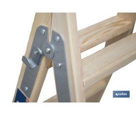 ESCALERA MADERA DOBLE 3 PELDAÑOS 0,75 M