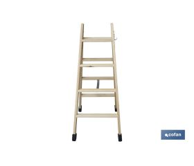 ESCALERA MADERA DOBLE 4 PELDAÑOS 1,00 M