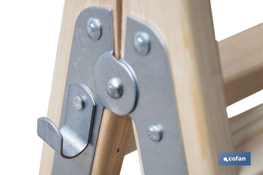 ESCALERA MADERA DOBLE 4 PELDAÑOS 1,00 M